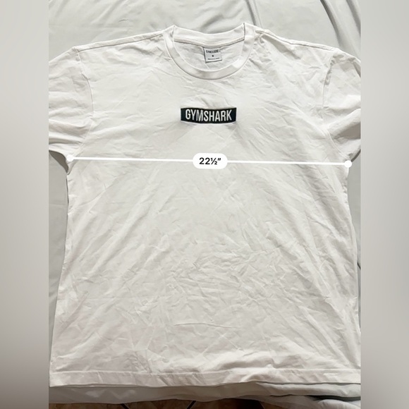 Gymshark Classic White Tee with Black Embroidered Logo Slightly Oversized - Picture 4 of 8